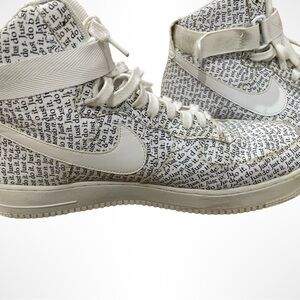 Nike Air Force 1 High-Top Sneakers with Text (Just Do It) Design